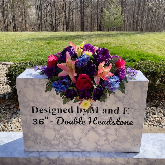 1 Multi-Colors Cemetery Saddle, Flowers for the Cemetery, Memorial Day Saddle, Sympathy Flowers, Cemetery Flowers, Gravesite Flowers