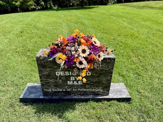 Absolutely Beautiful Fall Cemetery Saddle: Quality Silk Memorial Flowers