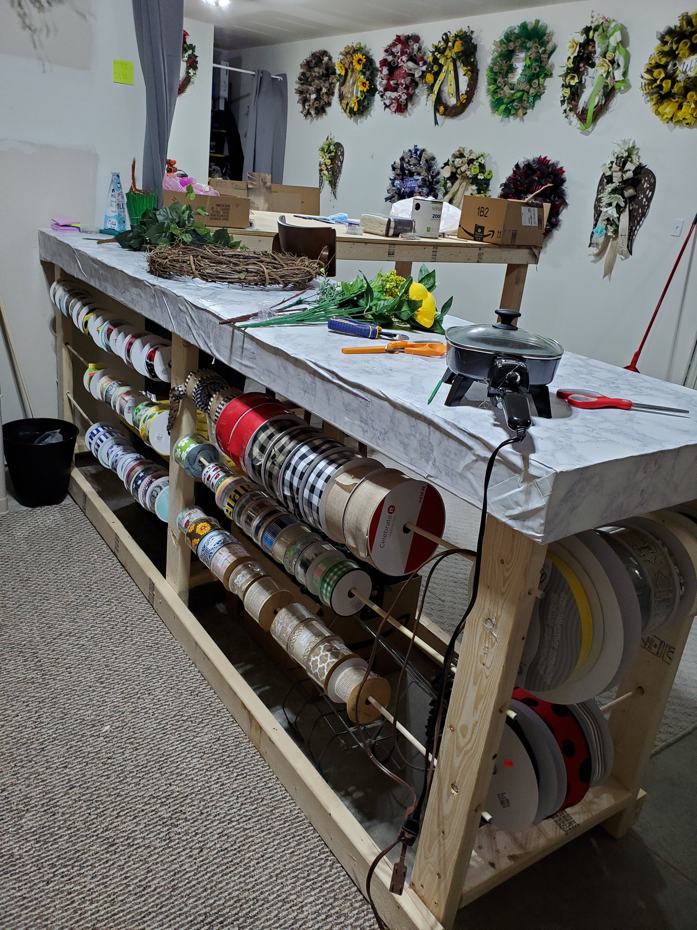 1 Yellow Hanging Basket for Shepherd Hook, Cemetery Hanging Basket