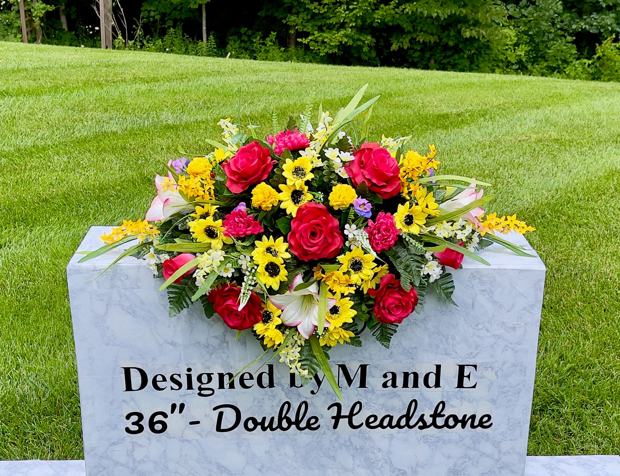 Bright MultiColor Fall Saddle, Quality Cemetery Saddle, Headstone