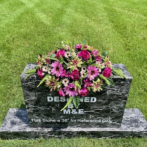Soft Tropical Colors Cemetery Saddle, Flowers for the Cemetery, Memorial Day Saddle, Sympathy Flowers, Cemetery Flowers, Gravesite Flowers