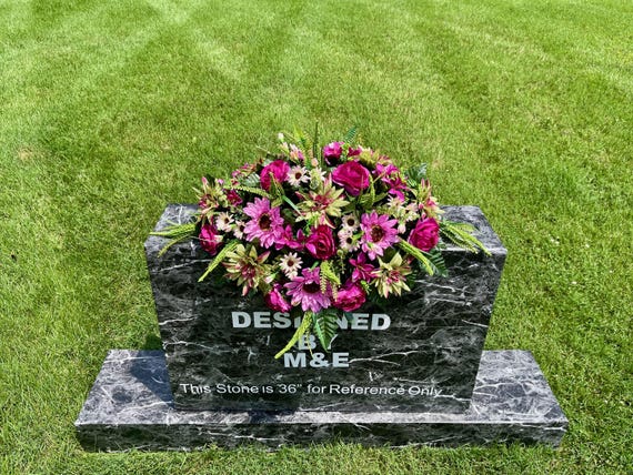 Soft Tropical Colors Cemetery Saddle, Flowers for the Cemetery, Memorial Day Saddle, Sympathy Flowers, Cemetery Flowers, Gravesite Flowers