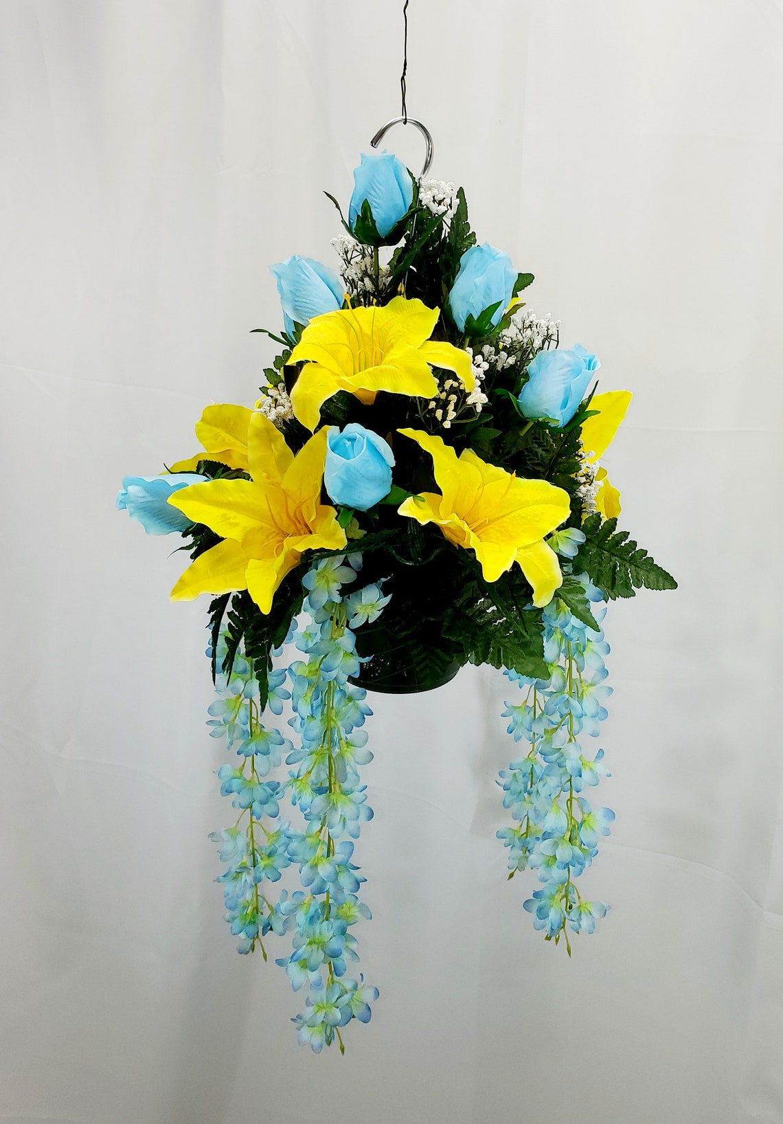 Hanging Basket for Shepherds Hook Cemetery Hanging Basket Etsy