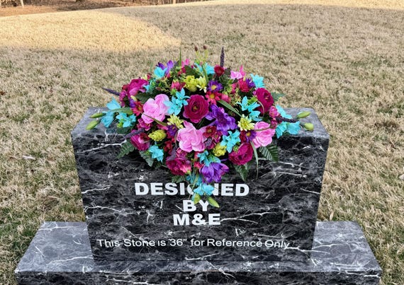 Beautiful Bright Pastel Quality Silk Flowers, Cemetery Saddle, Cemetery Flowers, Headstone Saddle, Cemetery Arrangement, Memorial Day Flower
