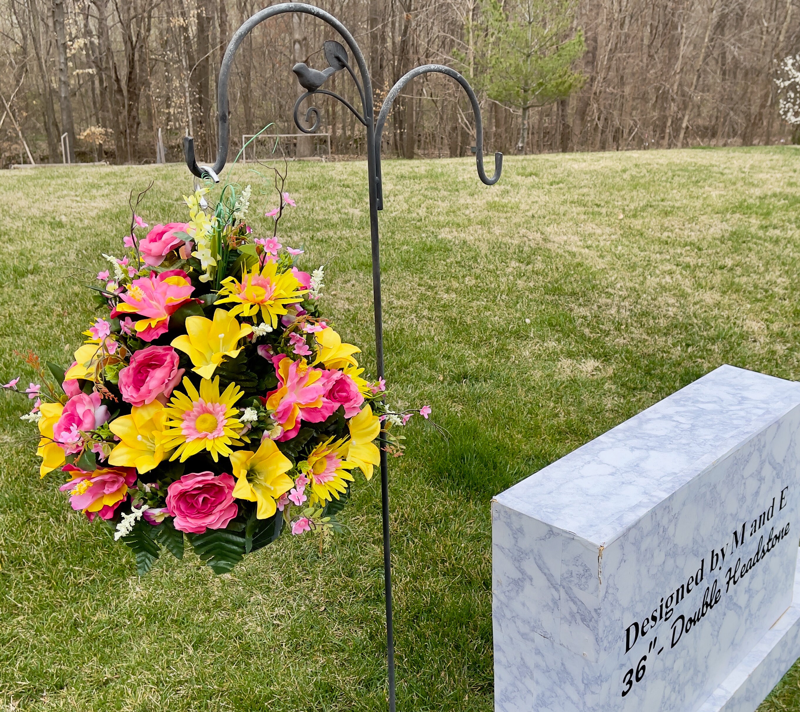 PinkYellow Large Hanging Basket for Shepherd Hook, Hanging Basket