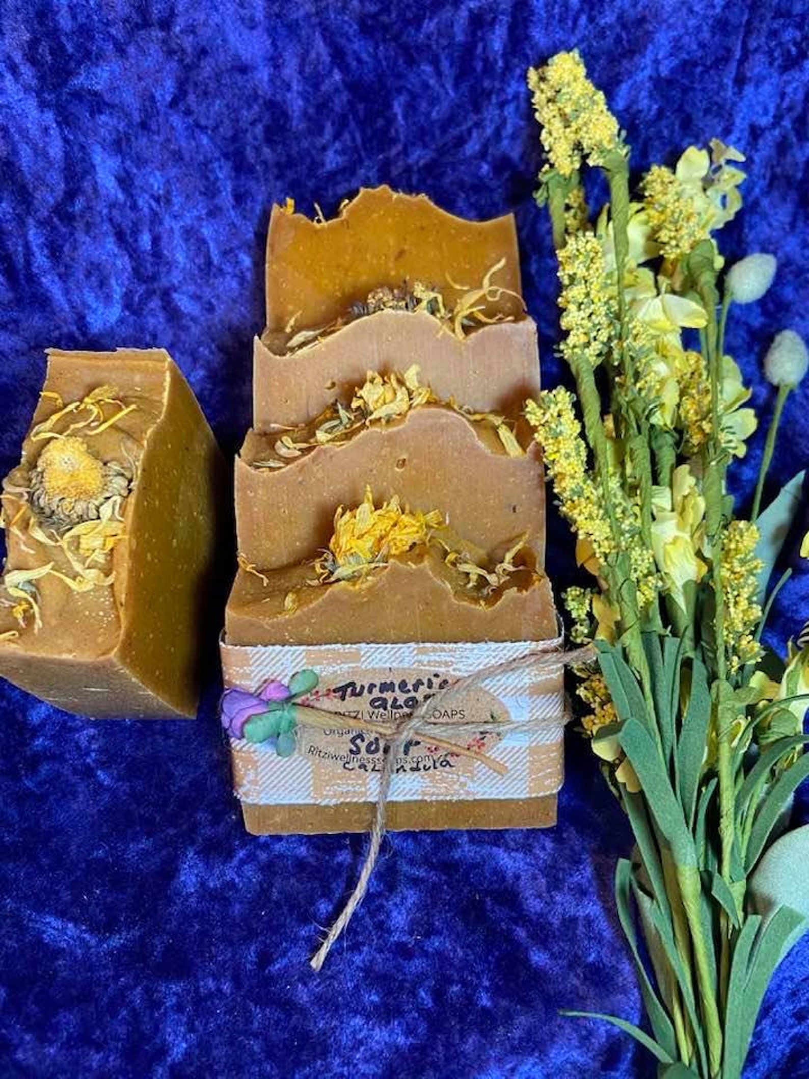 TURMERIC ALOE Soap Organic with Chamomile and Calendula. Etsy