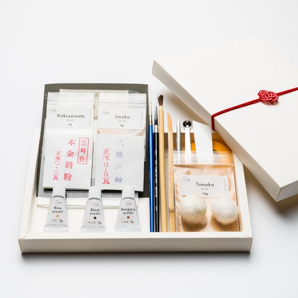 Traditional Kintsugi Repair Kit - Standard - Food Safe, Genuine Gold, Japanese urushi DIY, Chimahaga