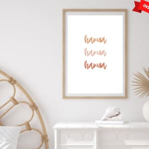 Arte moderna Hamsa / Design mediorientale stampabile / Download digitale unico per l&#39;arredamento della casa / Atmosfere boho chic