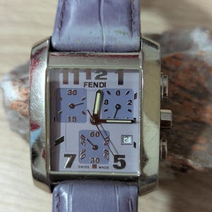 Fendi Orologi 7500G women&#39;s watch, lovely purple Fendi Chronograph watch, Authentic Fendi ladies watch