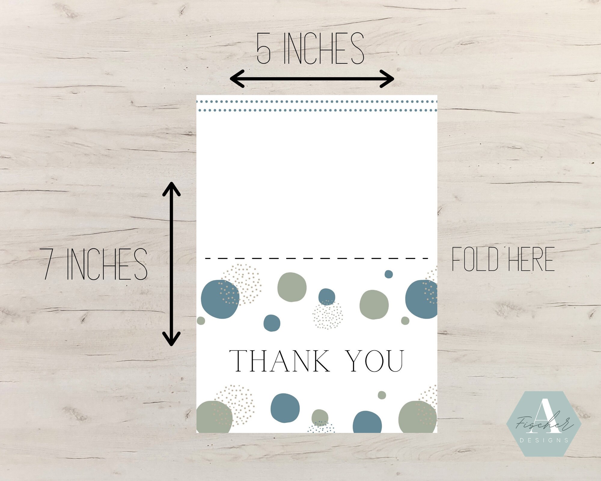 Blue Dots Thank You Card, Thank You Card Printable, Blue Dots Card ...