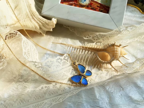 Butterfly wing deals necklace etsy