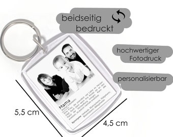 Schlüsselanhänger Mama Spruch - Beidseitig | Geschenk Mutter personalisiert