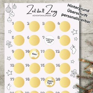 Adventskalender zum Freirubbeln DIY | Zeit statt Zeug | A4