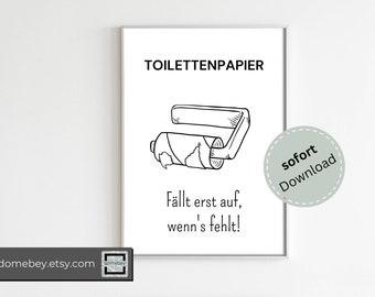 Bathroom poster digital download Toilet paper definition