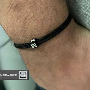 Partnerarmband Buchstabenarmband Freundschaftsarmband Surferarmband personalisierbar schwarz