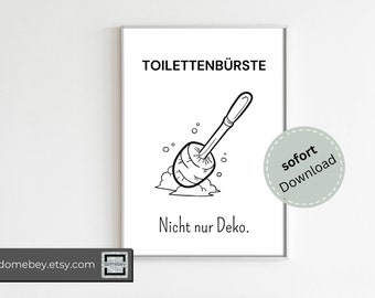Bathroom poster digital download Toilet brush definition