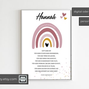 Taufe Poster – Taufgeschenk für Mädchen – personalisiert