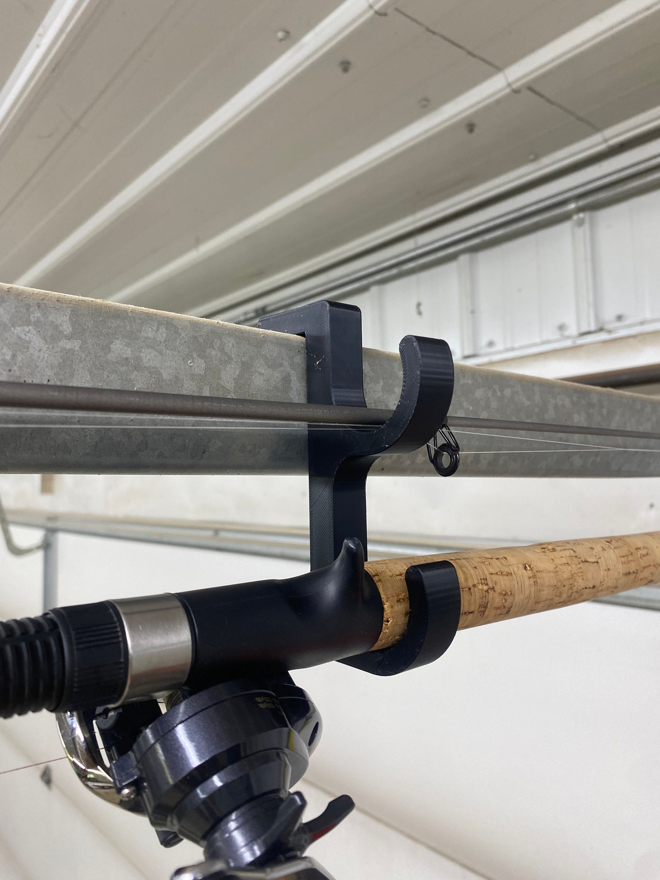 Fishing Rod Holder for Garage Door Rails 3D Printed