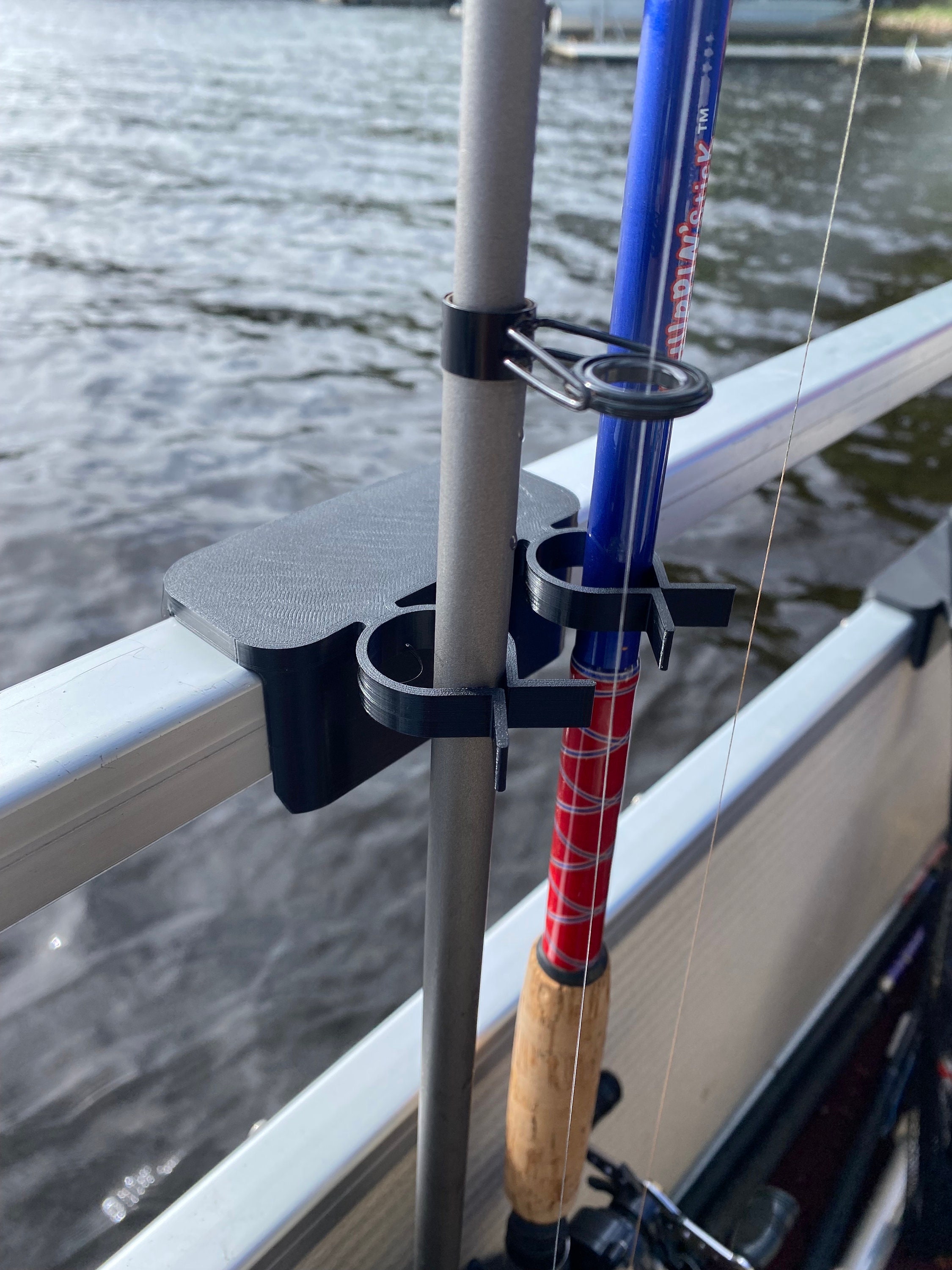 Pontoon Rod Holder Double 3D Printed Press Fit