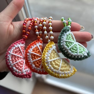 Handmade lime/lemon/grapefruit/orange keychain, bag charm