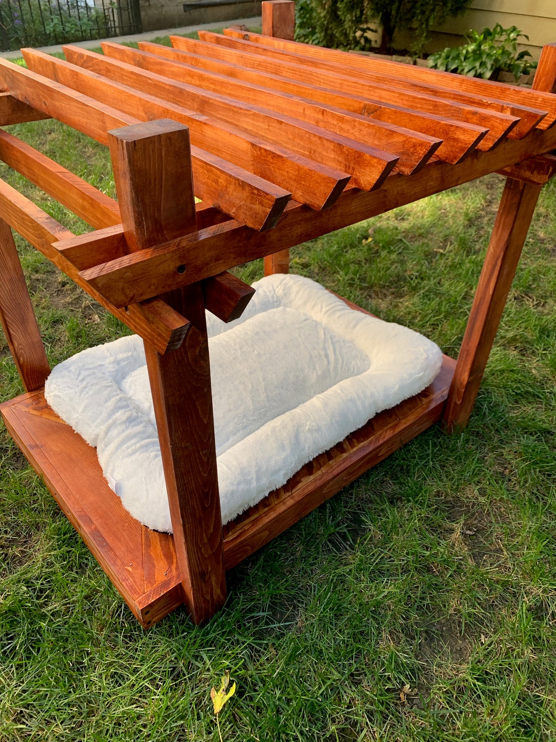 Pergola Style Patio Dog Bed Modern Dog House Wooden Pet Etsy