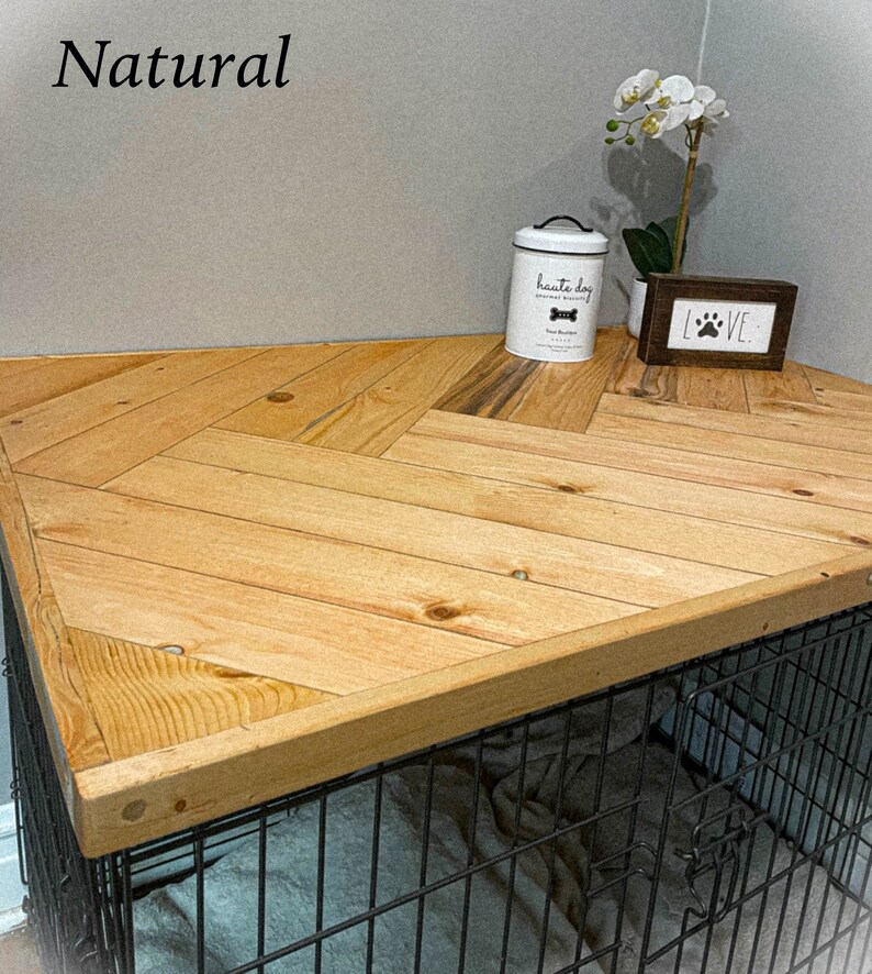 Dog Crate Topper With Lip Wooden Dog Crate Cover Handmade Etsy
