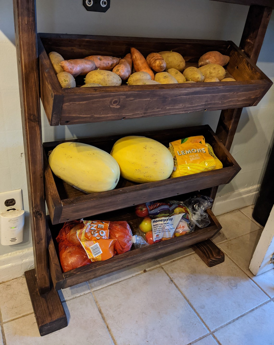 Produce Stand Storage Basket Stand Standing Produce Bins Etsy