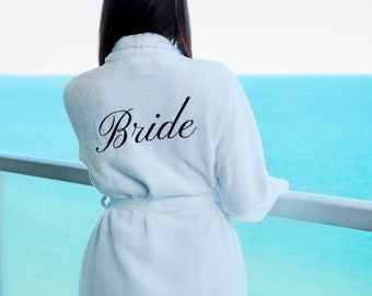 Women Soft Plush Bathrobe White Robe Bride Personalized Birthday Gift Ideas Couple Bathrobes Grandmother Christmas Gift Bridesmaid Proposal