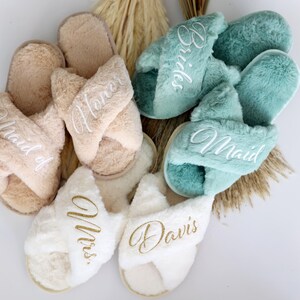Damas de honra Pantufas fofas Presentes de dama de honra Pantufas Dama de honra Pantufas para festa do pijama Pantufas para noivas Pantufas para festa de despedida de solteiro