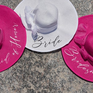 Addio al nubilato Cappelli da sole Cappelli da spiaggia per la sposa Damigelle d'onore Damigella d'onore Bride Squad Cappelli flosci Cappelli abbinati Damigelle d'onore Damigella d'onore