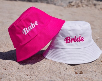 Embroidered Bridesmaids Bucket Hats Bride Babe Bucket Hats Bachelorette Party Hats Maid of Honor Bucket Hat Bridal Shower Gift for Bride