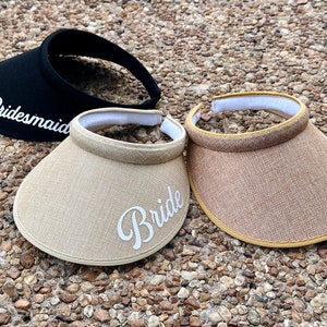 Bride Squad Straw Visors Personalized Bridesmaids Sun Visors Maid Of Honor Sun Visors Bachelorette party Sun Visors Girl&#39;s Trip Sun Visors
