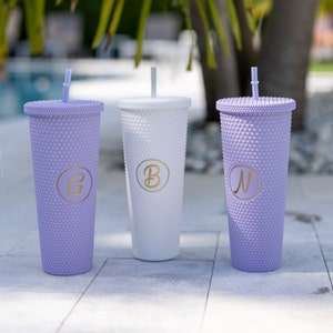 Bridesmaids Tumbler 24OZ White Tumbler Bride Maid of Honor Gift Tumbler Mothers Day Tumbler Gift Monogrammed Tumblers Matte Pastel Tumblers
