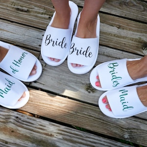 Bride Bridesmaids Maid Of Honor Spa Slippers Bachelorette Party Slippers Hen Party Favors Bridesmaids Proposal Slippers Hotel Spa Slippers