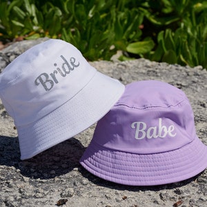 Bride&#39;s Babe Bucket Hat Bride Groom Bucket Hat Customized Future Mrs Bucket Hat Bridal Shower Gift White Bucket Hat Women Personalized Hat