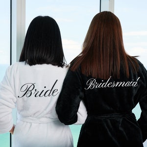 Bridesmaid Proposal Cozy Terry Robe Bachelorette Party Matching Personalized Robe Maid Of Honor Gift Mother of the Bride Groom Bathrobes