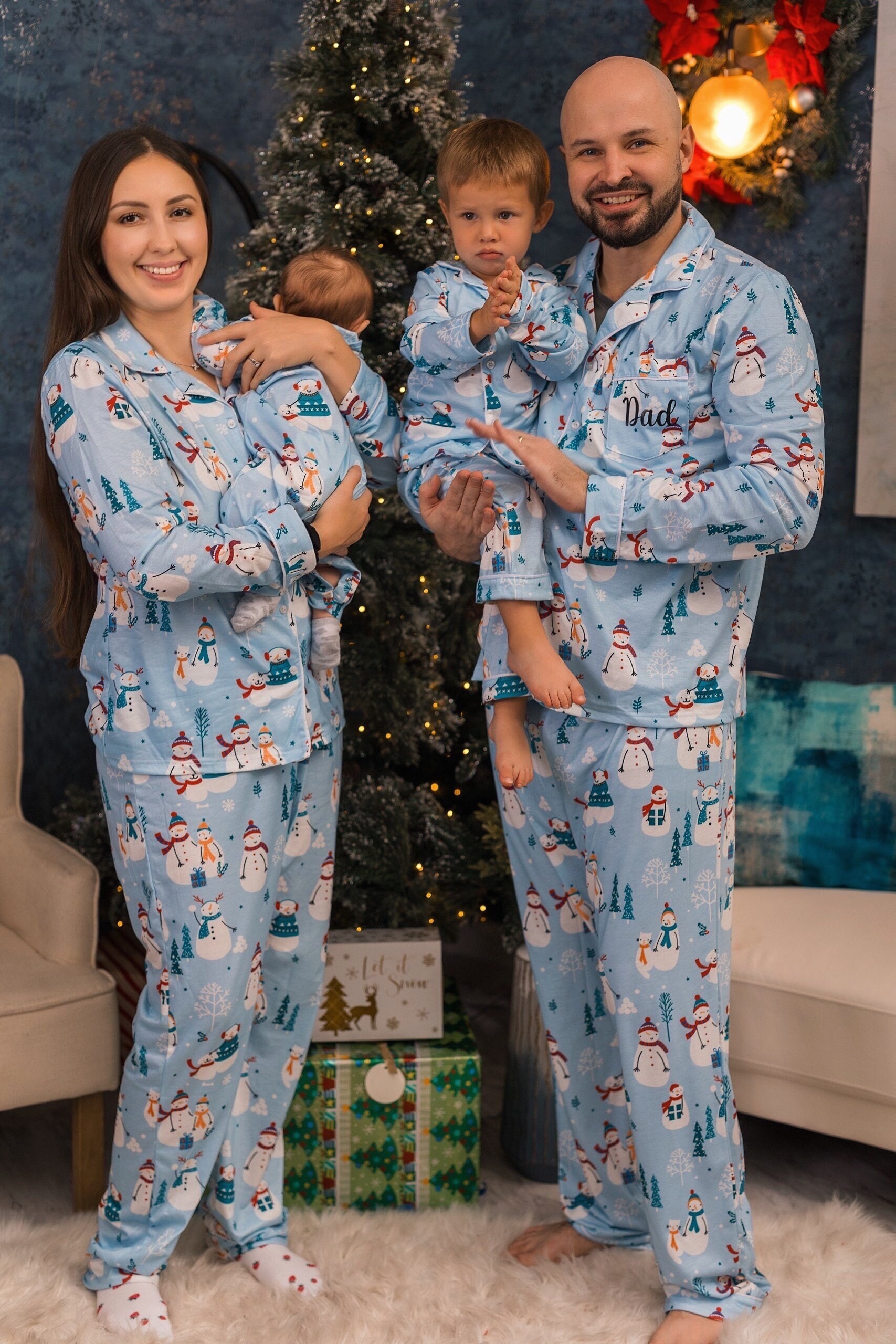 Personalized Christmas Tree Family Pajamas Sale | Best Matching Xmas PJs  With Dog - Family Christmas Pajamas By Jenny