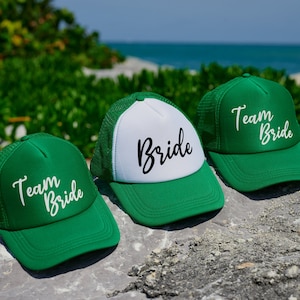 Bride Trucker Hat Team Bride Trucker Hat Bachelorette Party Hats Personalized Bridesmaids Hats Custom Trucker Hat Maid Of Honor Gift Ideas