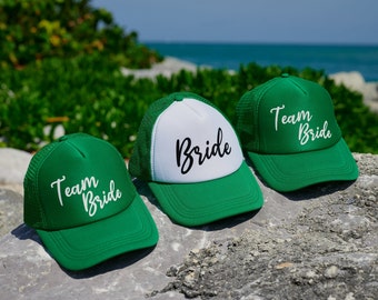 Bride Trucker Hat Team Bride Trucker Hat Bachelorette Party Hats Personalized Bridesmaids Hats Custom Trucker Hat Maid Of Honor Gift Ideas