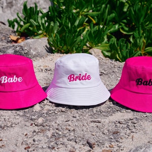 Embroidered Bridesmaids Bucket Hats Bride Babe Bucket Hats Bachelorette Party Hats Maid of Honor Bucket Hat Bridal Shower Gift for Bride image 5