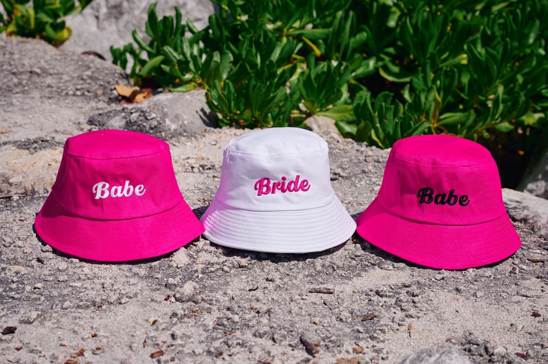 Embroidered Bridesmaids Bucket Hats Bride Babe Bucket Hats Bachelorette Party Hats Maid of Honor Bucket Hat Bridal Shower Gift for Bride image 5