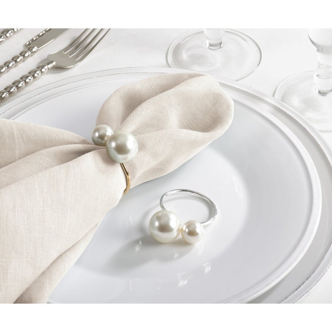 Pearl Napkin Rings Set of 4 Party Wedding Home Shower Etsy