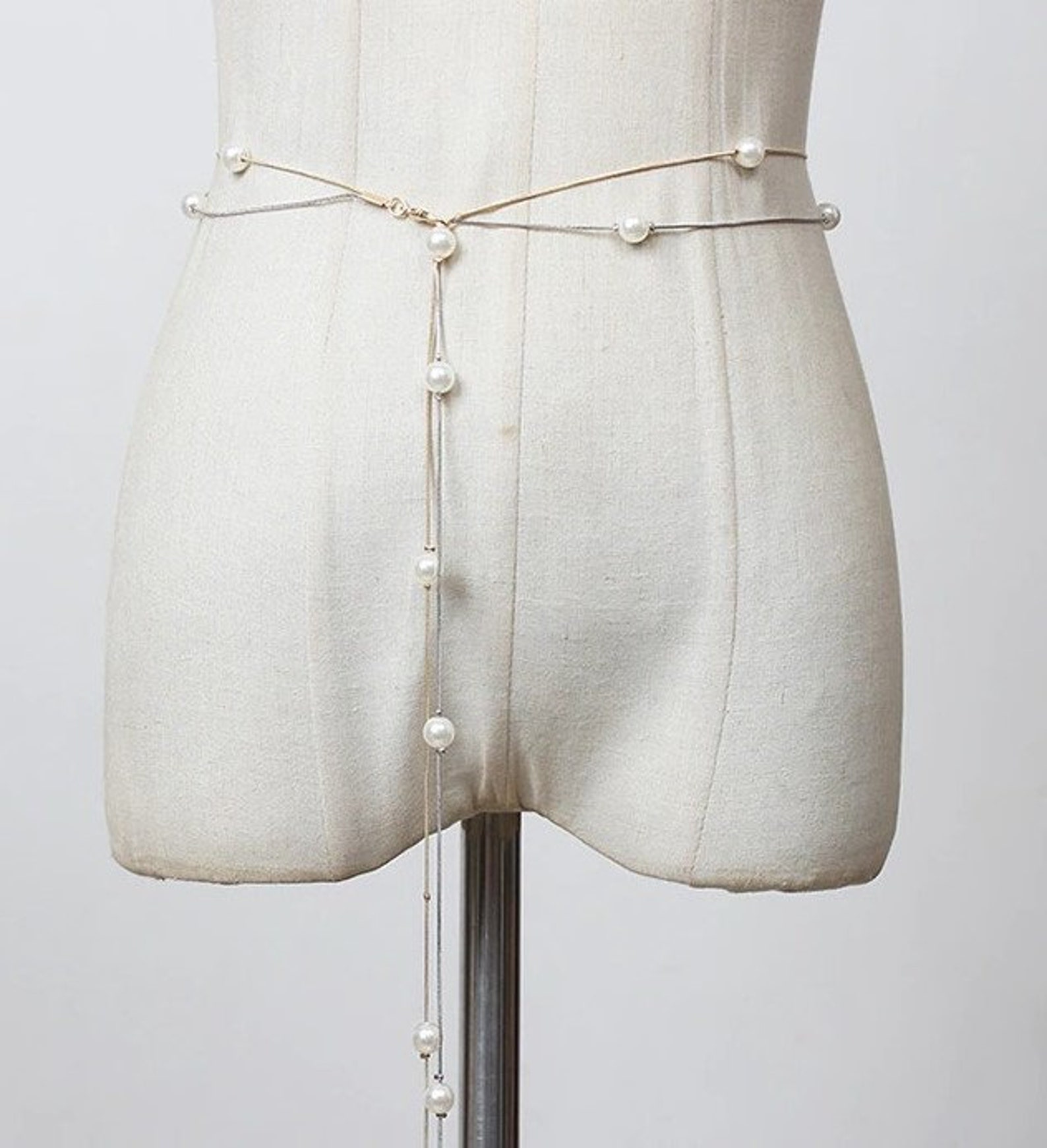 Pearl Chain Long Belt Simple Pearl Hip Chain Waist Belt Etsy