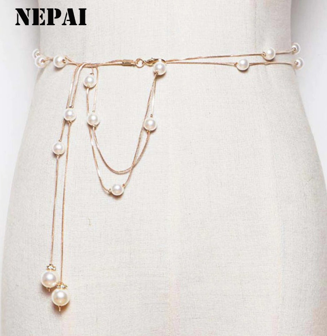 Pearl Chain Long Belt Simple Pearl Hip Chain Waist Belt Etsy
