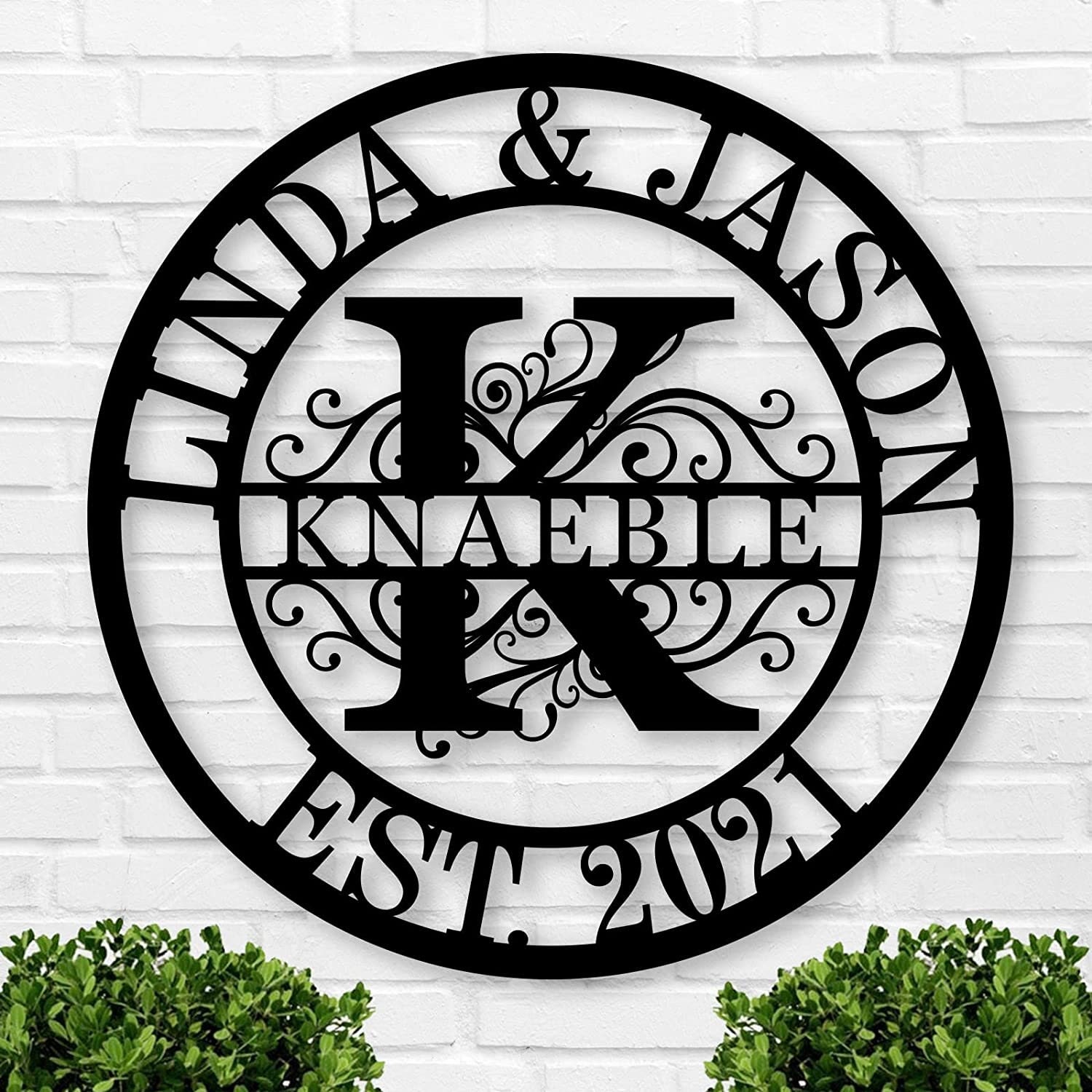 Custom Metal Signs Monogram Wall Decor Metal Wall Art Last Name Sign