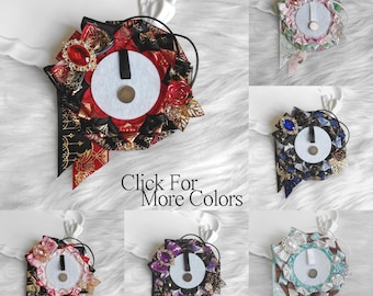 12-13cm Small Simple Three-Row Anime Cartoon Ita Bag Badge Holder / Rosette | For 58mm Badges Pins and Buttons ( Keychain Available )