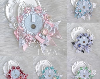 12-14cm Angel Rosette Anime Cartoon Ita Bag Badge Holder / Rosette Pearls Chain | For 58mm Badges Pins and Buttons