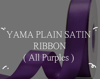 YAMA 2.5cm Plain Double Sided Satin Ribbon | diy, handcraft, scrap ribbon, rosette, craft material | White, Silver, Grey, Black