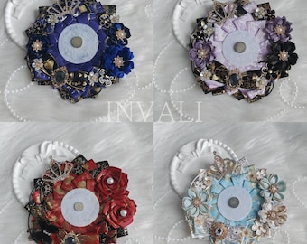 14-16 cm Tiara Flower 4-Row Anime Cartoon Ita Bag Badge Holder / Rosette | For 58mm - 65mm Badges Pins and Buttons | Artist: ZSC