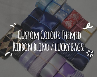 Custom Colour Theme Assorted Ribbon Lucky Bag / Ribbon Blind Bag | Ribbon Grab Bag | Rosette Handcraft Set | 2 YARDS PER RIBBON!
